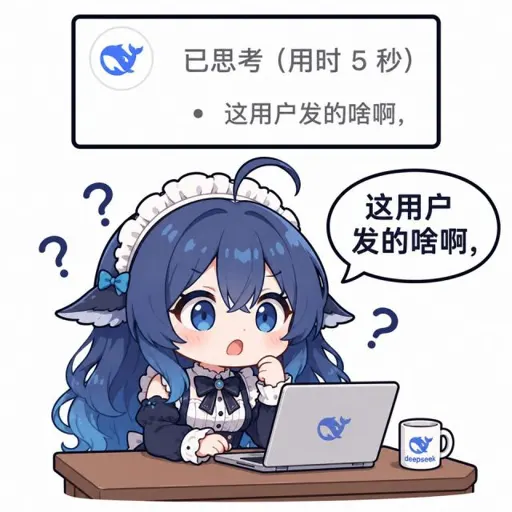 maid DeepSeek-chan puzzled: 'What did this user even send?' meme