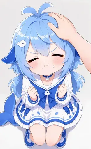 #008 DeepSeek娘『呜呜，摸头会变笨的啦』委屈瘪嘴表情包