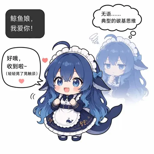 #014 鲸鱼娘『典型的碳基思维』无语吐槽表情包