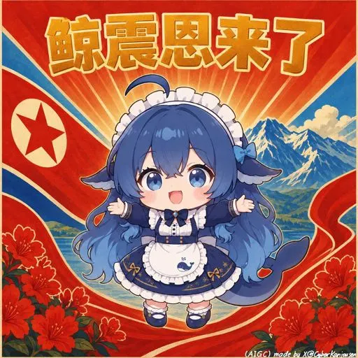 #020 DeepSeek鲸娘『鲸震恩来了』热情洋溢表情包
