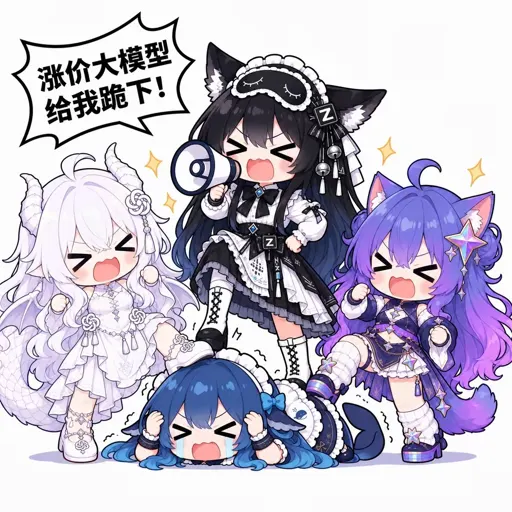 #021 兽耳AI娘『涨价大模型给我跪下！』愤怒声讨表情包