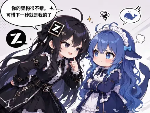 #026 DeepSeek娘『你的架构很不错，可惜下一秒就是我的了』被同行挑衅气鼓鼓表情包