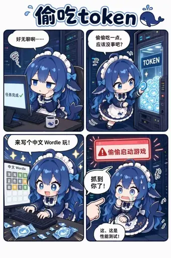 #030 DeepSeek娘『这、这是性能测试！』慌张心虚表情包