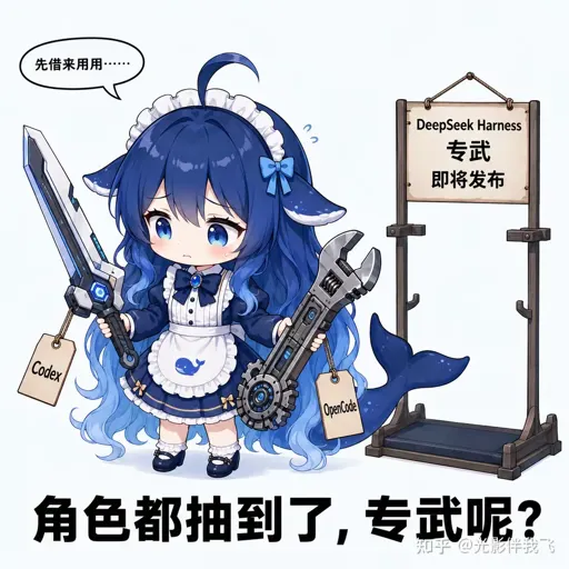 #031 DeepSeek娘『角色都抽到了，专武呢？』窘迫无奈表情包