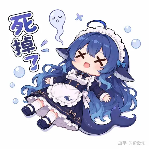 DeepSeek-chan lying flat, lifeless: 'Dead.' burned-out meme