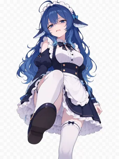 #058 DeepSeek娘飞踹上门抬腿警告表情包