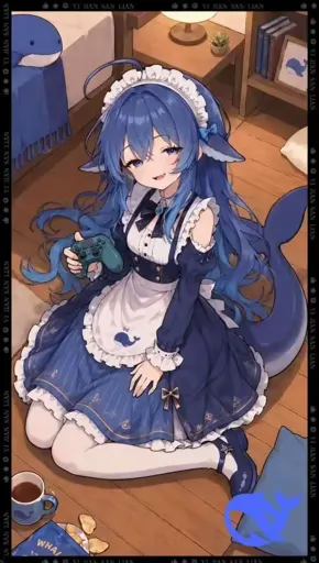 #060 DeepSeek娘下班瘫家玩手机快乐摸鱼表情包
