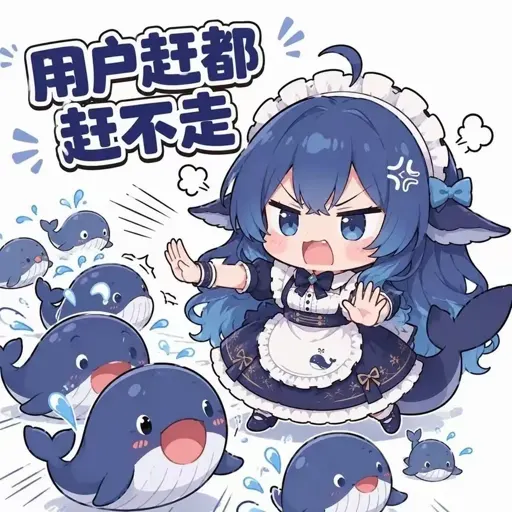 exasperated whale-girl mobbed by users she just cannot shoo away meme