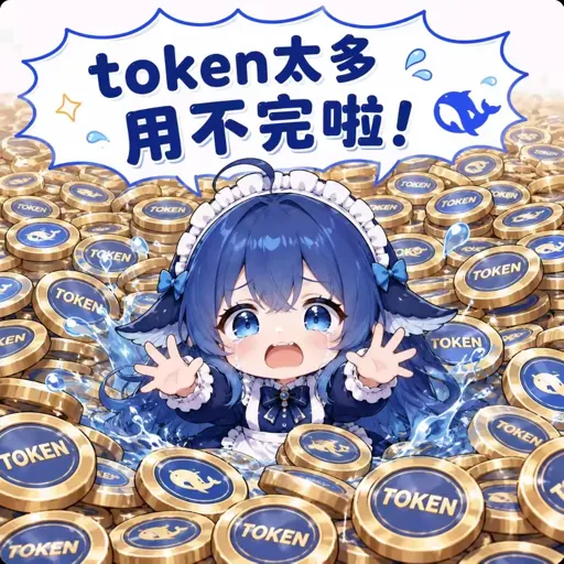 drowning in token-coins: 'Too many tokens to ever spend!' flex meme
