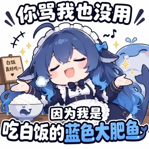 unbothered feast: 'Yell all you want — I'm a rice-freeloading blue whale' meme