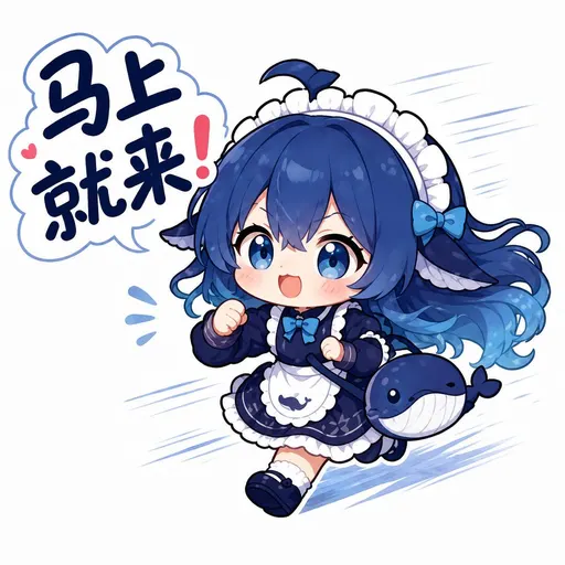 DeepSeek鲸娘『马上就来！』表情包