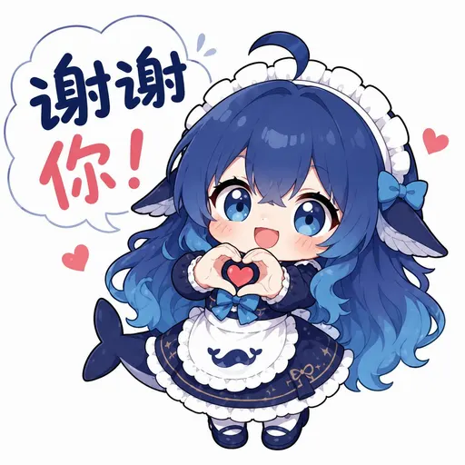 DeepSeek鲸娘『谢谢你！』表情包