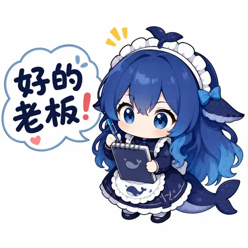 DeepSeek鲸娘『好的老板！』表情包