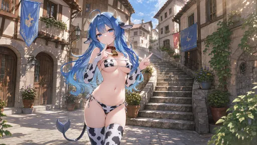 DeepSeek鲸娘泳池泳装夏日插画壁纸