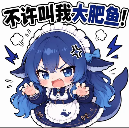 DeepSeek鲸娘『不许叫我大肥鱼！』表情包