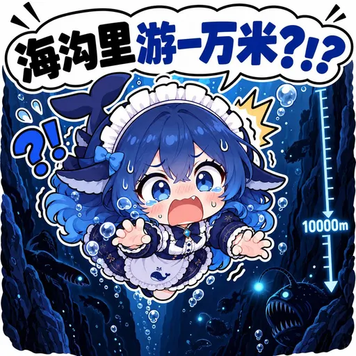 DeepSeek鲸娘『海沟里游一万米?!』表情包