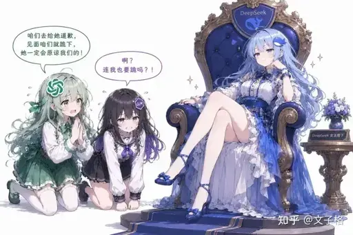 enthroned queen accepting worship: 'Even I must kneel?' meme