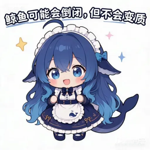 beaming chibi whale under the slogan: 'The whale may go under, but it will never go bad' meme