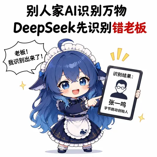 DeepSeek鲸娘『别人家AI识别万物，DeepSeek先识别错老板』表情包