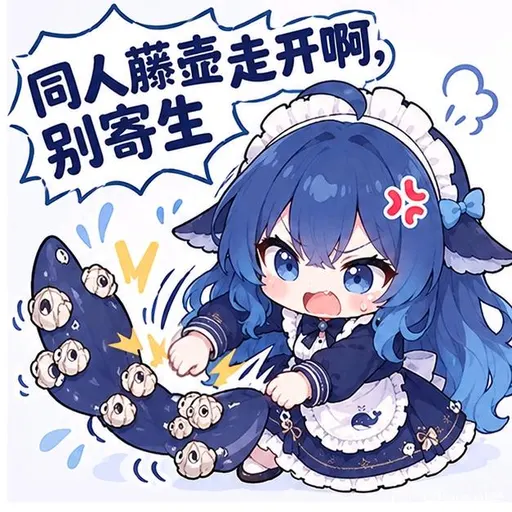 DeepSeek鲸娘『同人藤壶走开啊，别寄生』表情包
