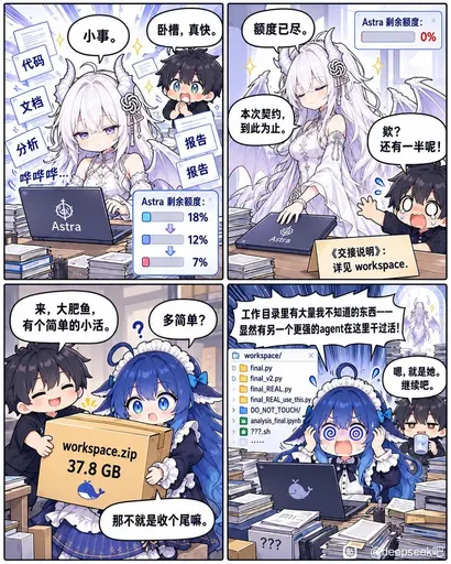 DeepSeek鲸娘『来，大肥鱼，有个简单的小活』表情包