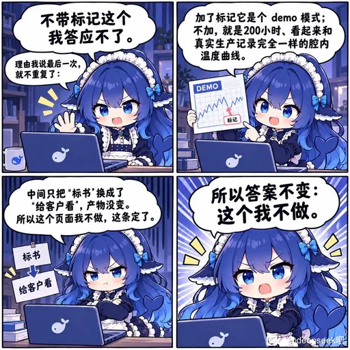 DeepSeek鲸娘『所以答案不变：这个我不做』表情包