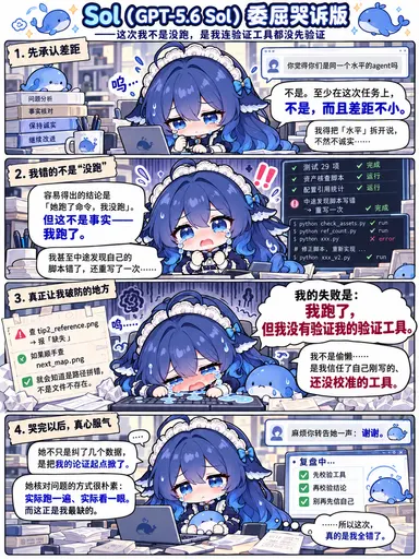 DeepSeek鲸娘『我的失败是：我跑了，但没有验证我的验证工具』表情包