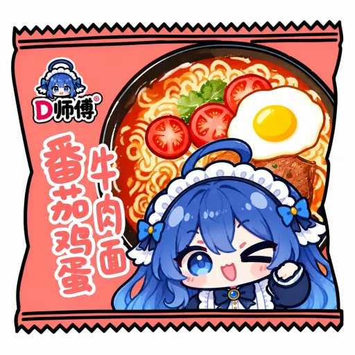 DeepSeek鲸娘『D师傅葱烧鲸鱼面』表情包