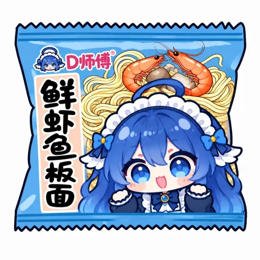 DeepSeek鲸娘『D师傅鲜虾鱼板面』表情包