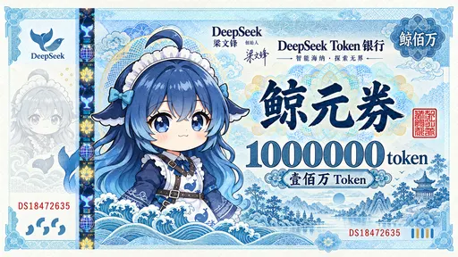 DeepSeek鲸娘『鲸元券壹佰万』表情包