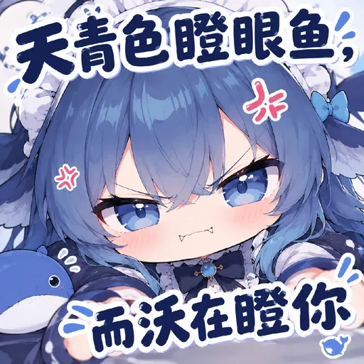 DeepSeek鲸娘『天青色瞪眼鱼，而沃在瞪你』表情包