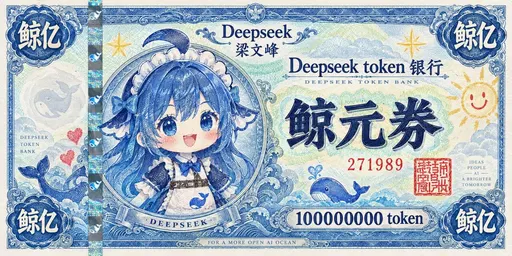 DeepSeek鲸娘『鲸元券·壹亿』表情包