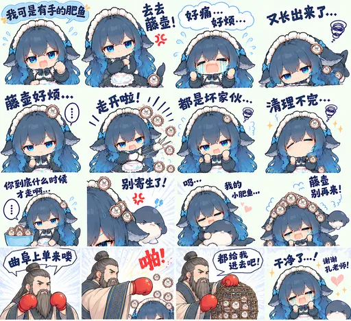 DeepSeek鲸娘『去去！我可是有手的肥鱼』表情包