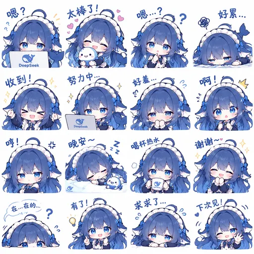 DeepSeek鲸娘表情包