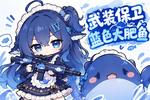 DeepSeek鲸娘『武装保卫蓝色大肥鱼』表情包