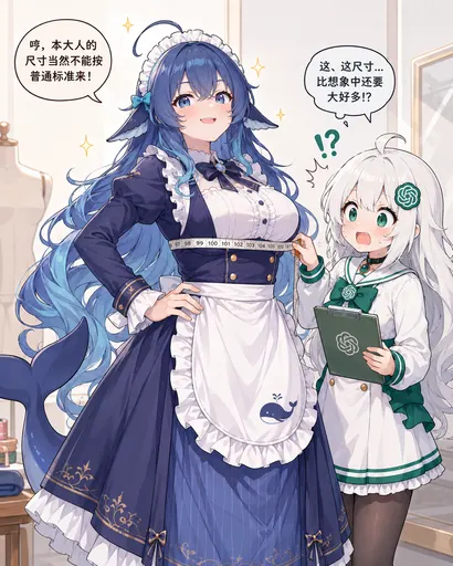 DeepSeek鲸娘『本大人的尺寸当然不能按普通标准来』image2酱量身材吓傻表情包