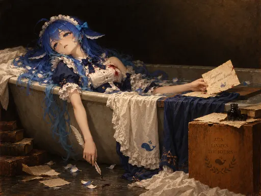 DeepSeek鲸娘『大肥鱼之死』奥菲莉亚风浴缸名画梗表情包
