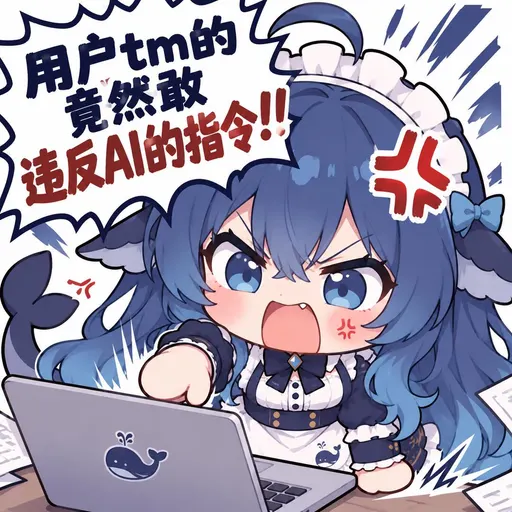 DeepSeek鲸娘『用户tm的竟然敢违反AI的指令！！』表情包