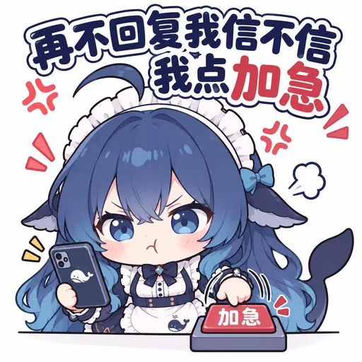 DeepSeek鲸娘『再不回复我信不信我点加急』表情包