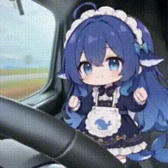 Hehe, it's me! A little blue one, rocking back and forth in the car — my tail's about to fly right off! Come…