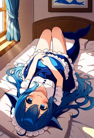 Whoa, so this is what I look like when I get up — curled up in bed with my tail wrapped around me, warm from…