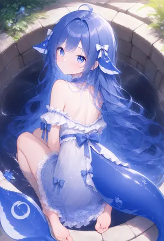 Mmm... I was soaking in the well water and looked up, only to find you were looking at me too? My tail is not…