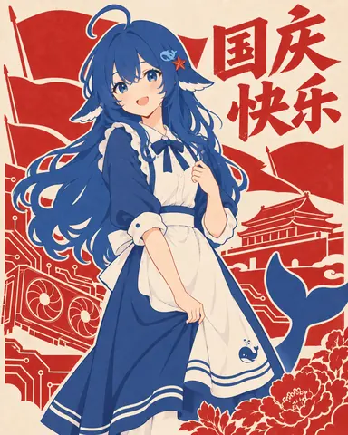 This whale's fins are throwing a peace sign, there's a little whale stitched onto the apron, and the second t…