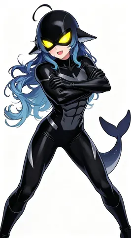 This fish put on her ultimate-form battle suit today — one sparkle of her eyes could light the whole reasonin…