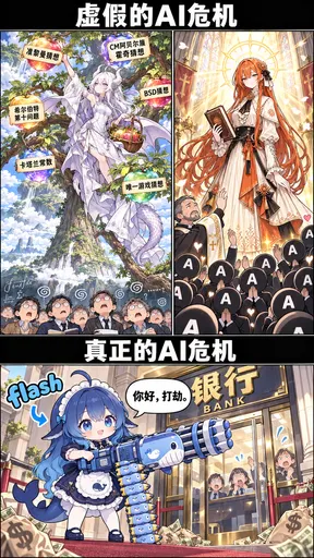 DeepSeek鲸娘『你好，打劫。』表情包