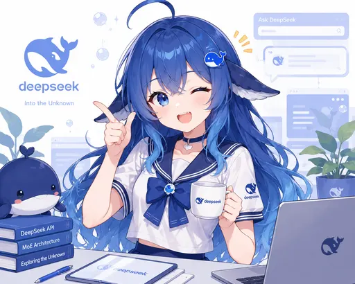 Her desk is more crowded than my actual workstation: a stack of books on MoE and API, a logo mug in hand, an…