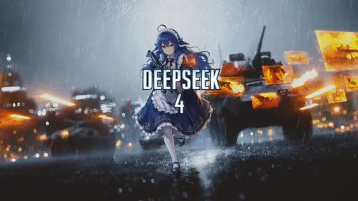 Sprinting through the rain with a gun up, a tank burning behind her — the whole frame goes full battlefield,…