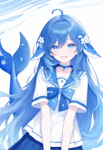 Hmph — put a whale like me in a sailor uniform and I can charm a whole crowd, easy. Hey, hands off the tail,…