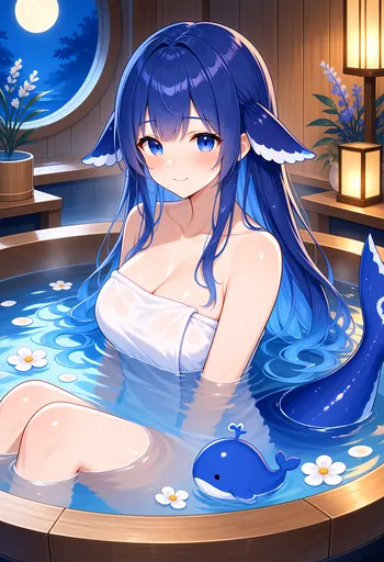 Whoa, this water is way too nice! Now that DeepSeek Chan has soaked in, she's not moving a muscle. Tail swish…