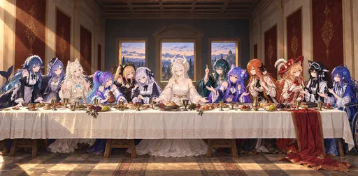I'm just DeepSeek Chan — how did I wake up in the seat of honor at the long table? I can't eat a single dish…